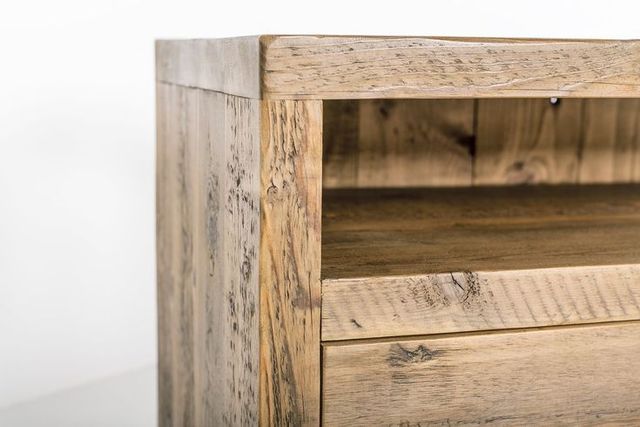 Mesita noche madera rústica