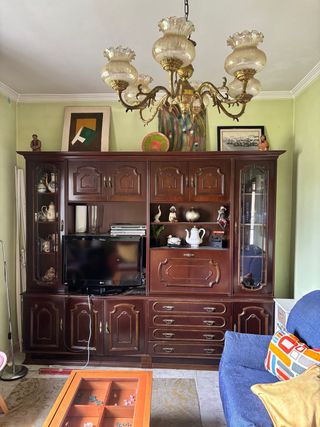Mueble salón madera antiguo - 250x214cm
