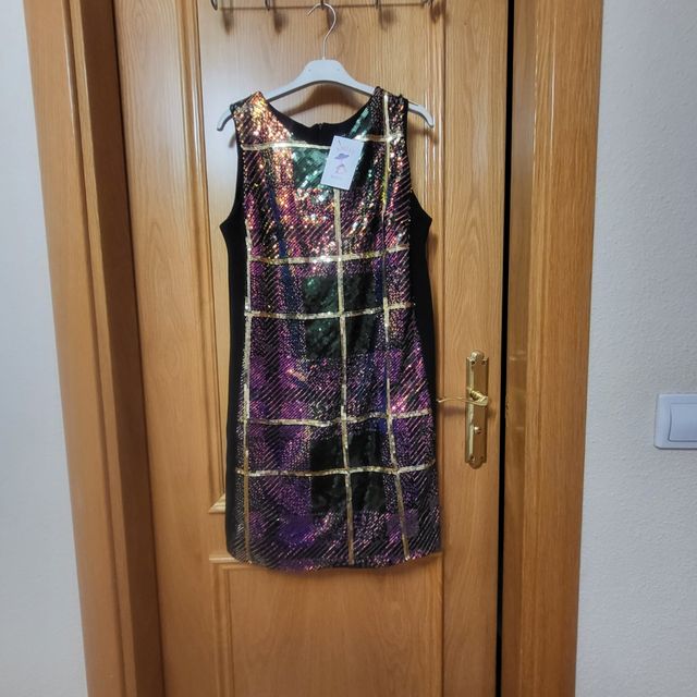 Vestido lentejuelas multicolor