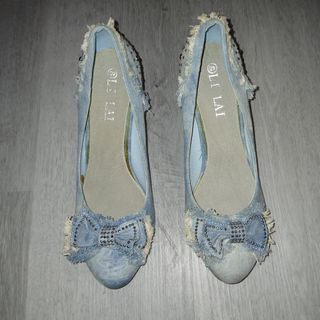 Zapatos tacón denim
