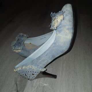 Zapatos tacón denim