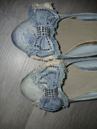 Zapatos tacón denim