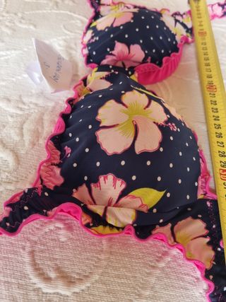 Top Bikini fiori blu e rosa Calzedonia