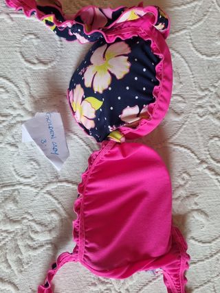 Top Bikini fiori blu e rosa Calzedonia