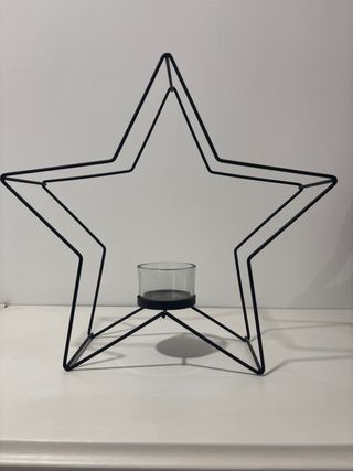 Portacandele Stella in Metallo Nero