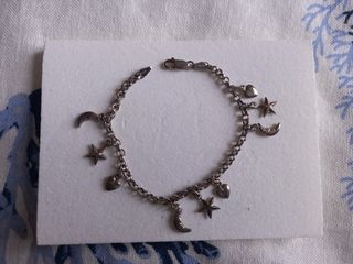 Bracciale argento 925 stelle lune cuori
