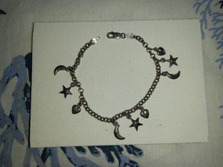Bracciale argento 925 stelle lune cuori