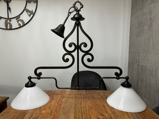 2 Lampars techo forja rústica 2 luces