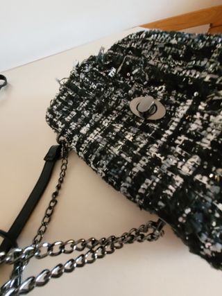 Borsetta tracolla nera e grigia