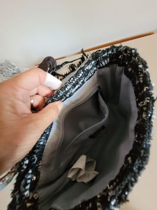 Borsetta tracolla nera e grigia