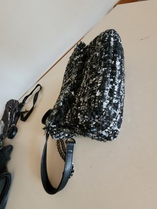 Borsetta tracolla nera e grigia