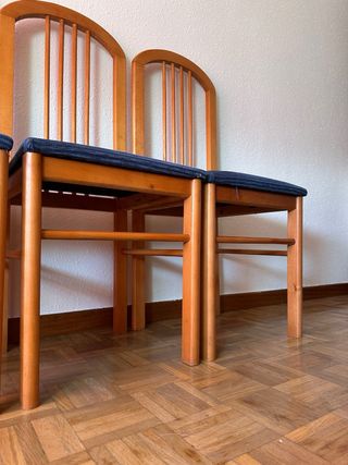 4 Sillas Comedor Madera - Azul