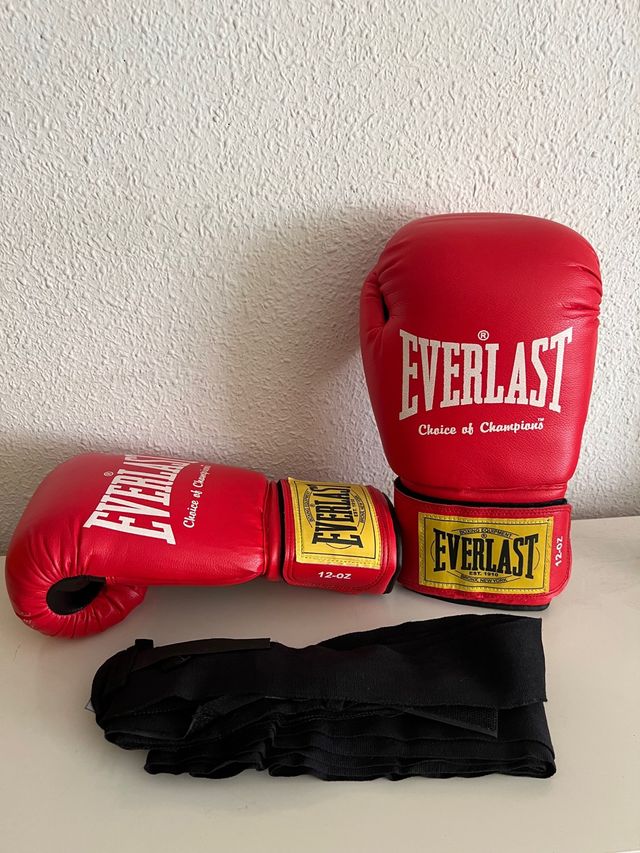 Guantes boxeo Everlast 12 oz rojos