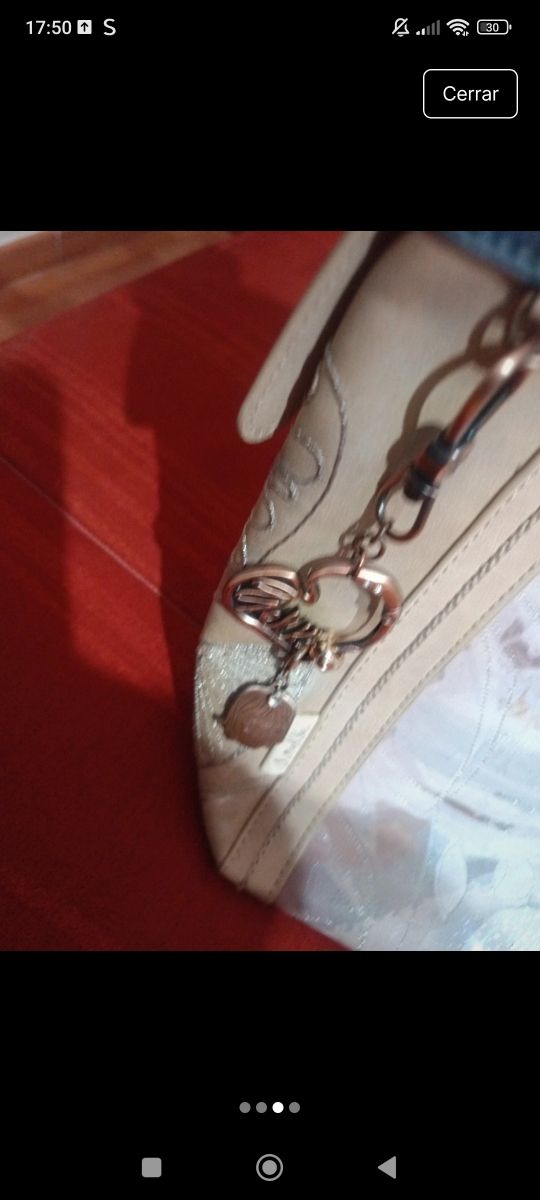 Bolso Anneke azul y beige colección 2026