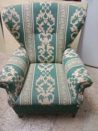 Sillón Orejero vintage verde