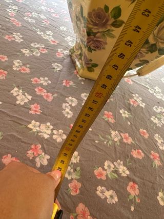 Lámpara de mesa porcelana-tela