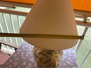 Lámpara de mesa porcelana-tela