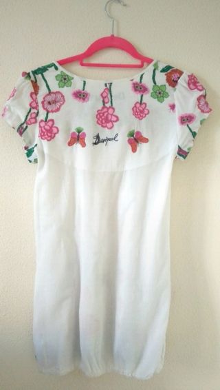 Desigual - Blusa blanca estampada flores