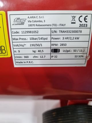 Compresor aire Fiac 50L - seminuevo