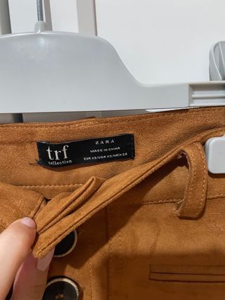 Mini Falda Zara TRF Marrón XS