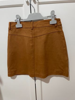 Mini Falda Zara TRF Marrón XS
