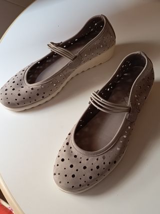 Zapatos gris clarito mujer planos