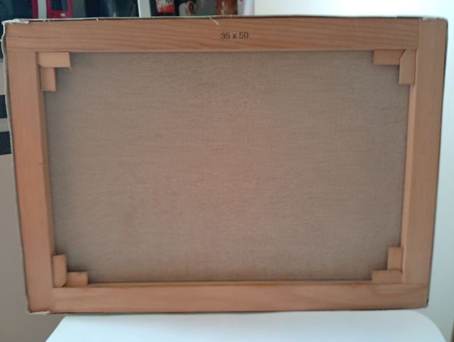 Quadro Naif Ispirato alla Madonna di Fatima. 35x50