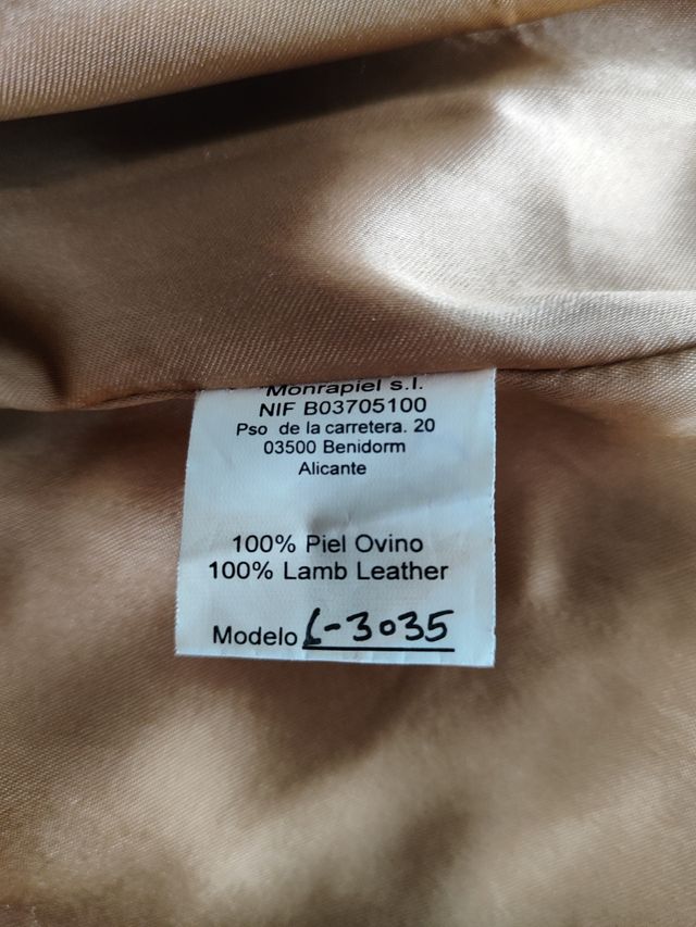 Chaqueta piel marrón