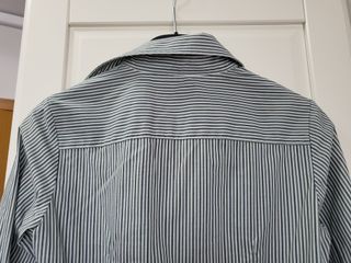 Body camicia a righe verde oliva, e bianche