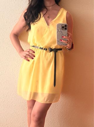 Vestido Zara amarillo claro
