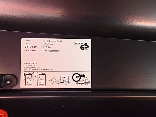 Alquiler cofre baul techo Norauto 375L (finde)