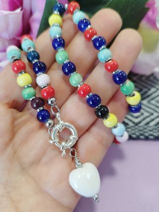 Collana Ceramica Cuore Multicolor