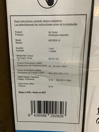 Climatizador evaporativo Britec Air Fresh 10