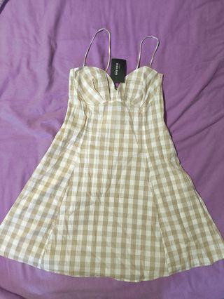 Vestido cuadros beige NNWM WOMAN