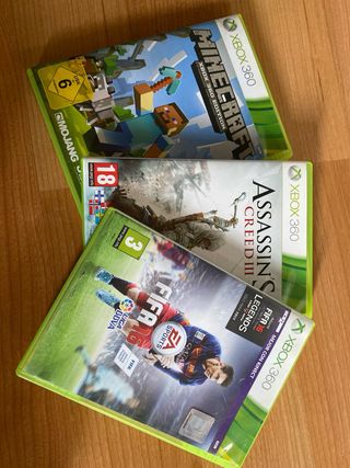 Xbox 360: Assassins Creed III, FIFA 16, Minecraft