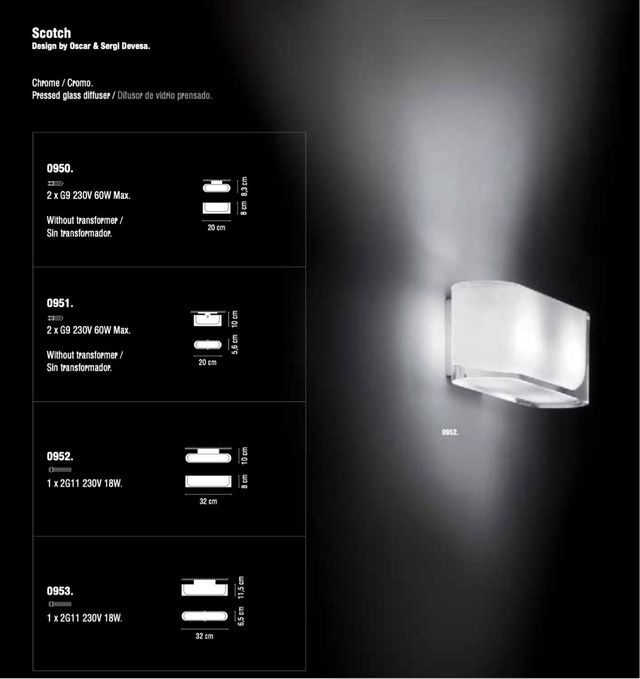 4 Lámparas pared VIBIA - Modelo SCOTCH