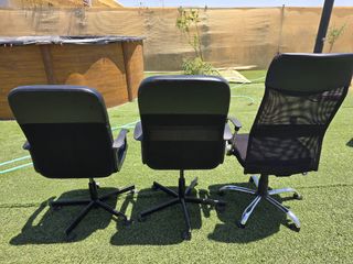 3 sillas oficina giratorias - piel sintética