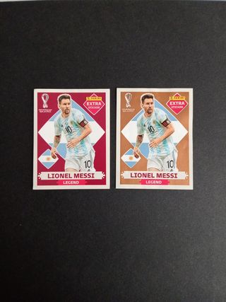 2 Cromos Messi Panini Qatar 2022 extra sticker 