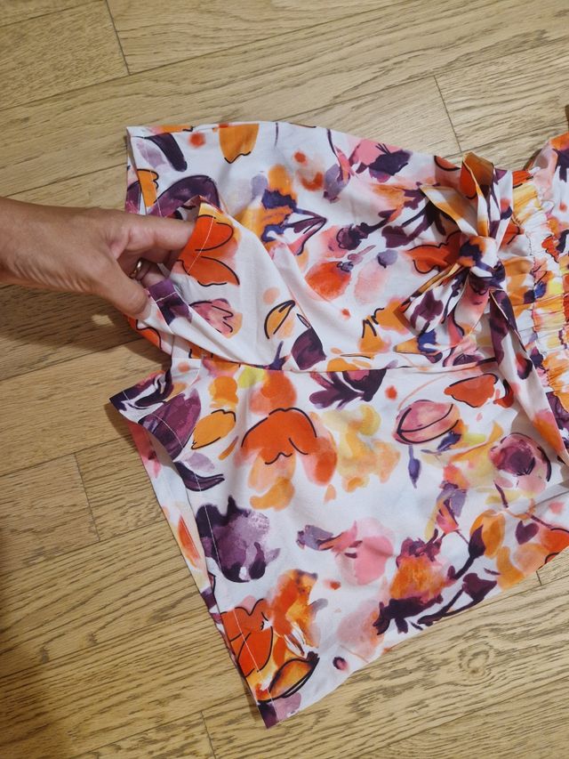 Fresco vestito monospalla floreale Blukids tg.9-10