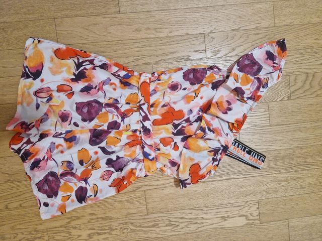 Fresco vestito monospalla floreale Blukids tg.9-10