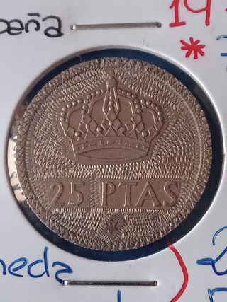 Moneda 25 Ptas España 1975 *77. Artesanal