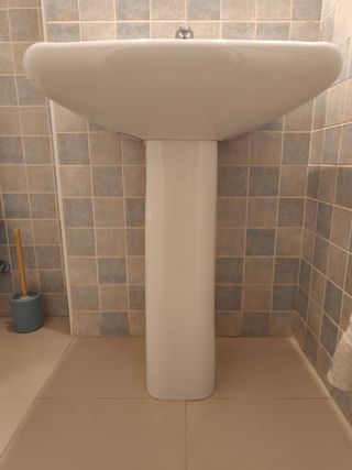 Lavabo porcelana blanco con pedestal