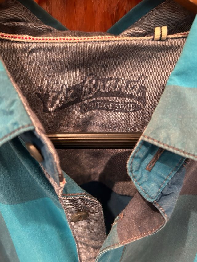 Camisa cuadros marrón-teal