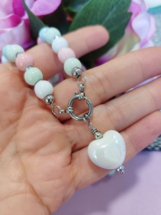 Collana perle pastello cuore