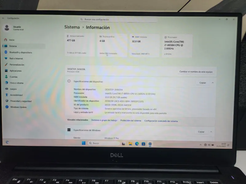 Dell Precision 5530 i7 8Gen 32 RAM 512 ROM Graf4GB afbeelding 2