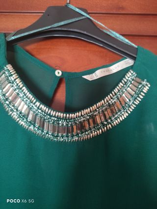 Blusa Zara verde - Talla M