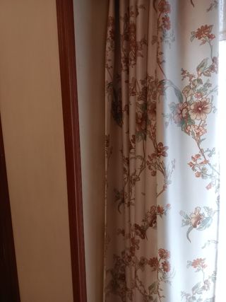 2 Cortinas estampadas beige con Bando