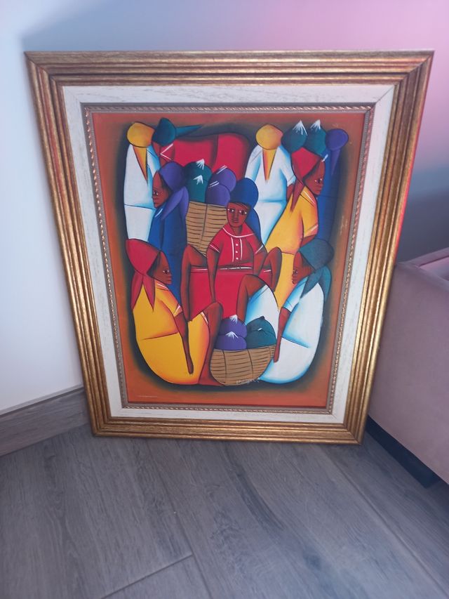 2 Cuadros africanos pintados a mano