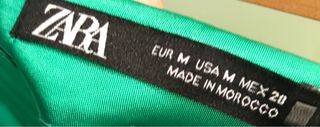 Falda raso Zara verde 