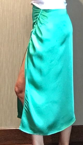Falda raso Zara verde 